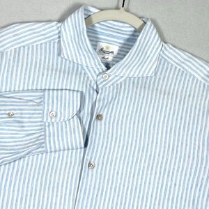 Giannetto Portofino Shirt Mens XL Striped Slim Fit Long Sleeve Button Up Italy